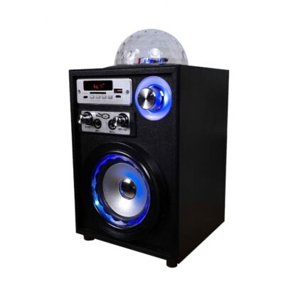 Parlante Bluetooth Premium con Bola de Luz Led de 10W - Micrófono Karaoke con cable, Global Electronics