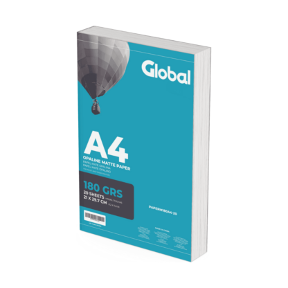 Papel Mate Opalina en resma de 100 hojas A4 (210 x 297 mm.) de 180 Grs