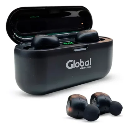 Auricular Bluetooth Inalámbrico TWS06 con Protección Batería y Nivel Bajo de Batería 2:30hs Tiempo de Uso Color Negro - Global Electronics (Caja x XX)