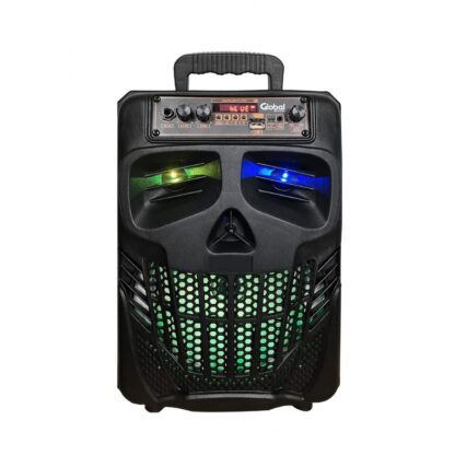 Parlante Bluetooth Premium Carrito 8 pulgadas 30W RMS - Micrófono Karaoke Inalámbrico con control ECO, Global Electronics