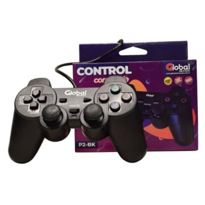 Joystick Controlador con Cable Compatible P2 color negro - Global Electronics (Caja x 50)