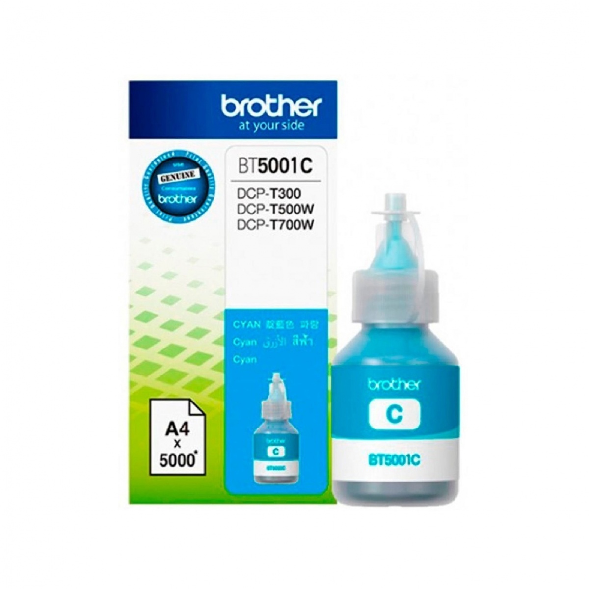 Botella de Tinta Original Brother BT5001 Color para DCP T300 500 700