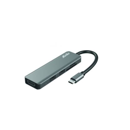 Hub USB Kolke KCH-431, 6 en 1 (Conexiones: 1 HDMI + 2 USB 3.0 + Lector SD + Tipo C PD (Power Delivery) + Lector micro SD)