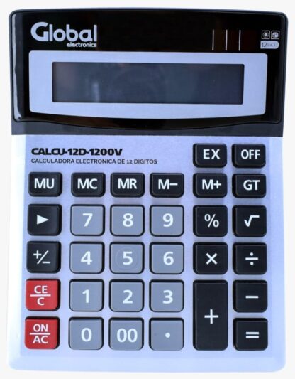 Calculadora Global 12 Digitos, Mod. 1200v Metalizada, Global Electronics