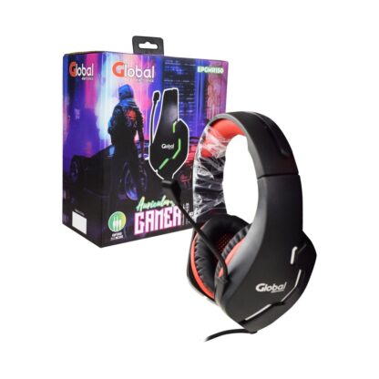 Auricular Gamer con Microfono y Luces Stereo con cable Jack 3.5 / USB y Adaptador 2 a 1 Incluido EPGMR150, Global Electronics